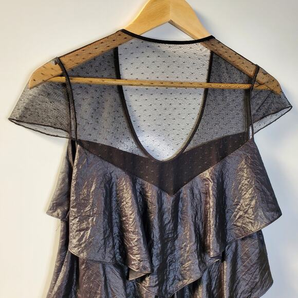 BCBGMAXAZRIA Black Cocktail ruffled Short Night Out Dress EUC - Picture 7 of 11